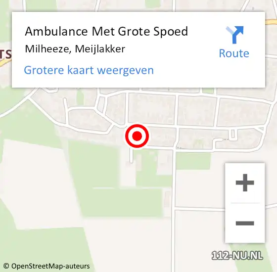 Locatie op kaart van de 112 melding: Ambulance Met Grote Spoed Naar Milheeze, Meijlakker op 20 april 2016 07:42