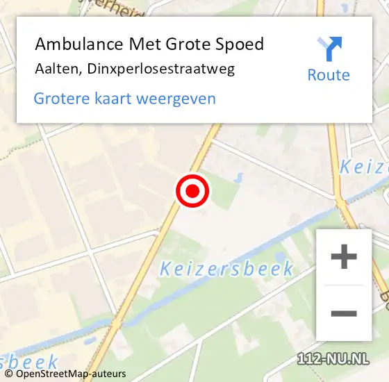 Locatie op kaart van de 112 melding: Ambulance Met Grote Spoed Naar Aalten, Dinxperlosestraatweg op 20 april 2016 07:56