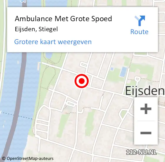 Locatie op kaart van de 112 melding: Ambulance Met Grote Spoed Naar Eijsden, Stiegel op 12 december 2013 12:52