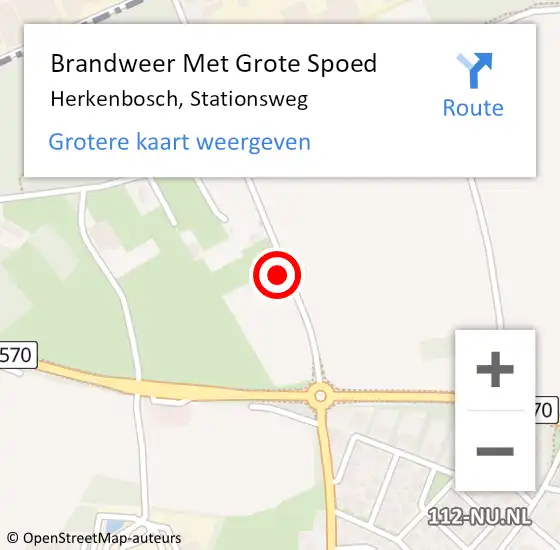 Locatie op kaart van de 112 melding: Brandweer Met Grote Spoed Naar Herkenbosch, Stationsweg op 20 april 2016 11:43