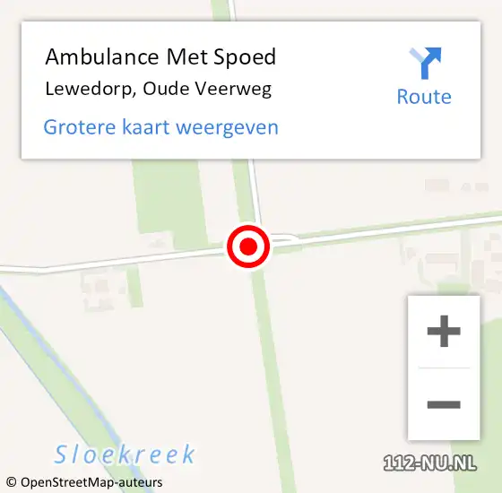 Locatie op kaart van de 112 melding: Ambulance Met Spoed Naar Lewedorp, Oude Veerweg op 20 april 2016 12:06