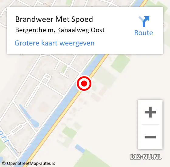 Locatie op kaart van de 112 melding: Brandweer Met Spoed Naar Bergentheim, Kanaalweg Oost op 20 april 2016 12:23