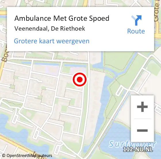 Locatie op kaart van de 112 melding: Ambulance Met Grote Spoed Naar Veenendaal, De Riethoek op 20 april 2016 13:38