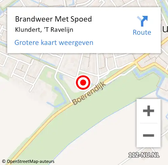 Locatie op kaart van de 112 melding: Brandweer Met Spoed Naar Klundert, 'T Ravelijn op 20 april 2016 13:47