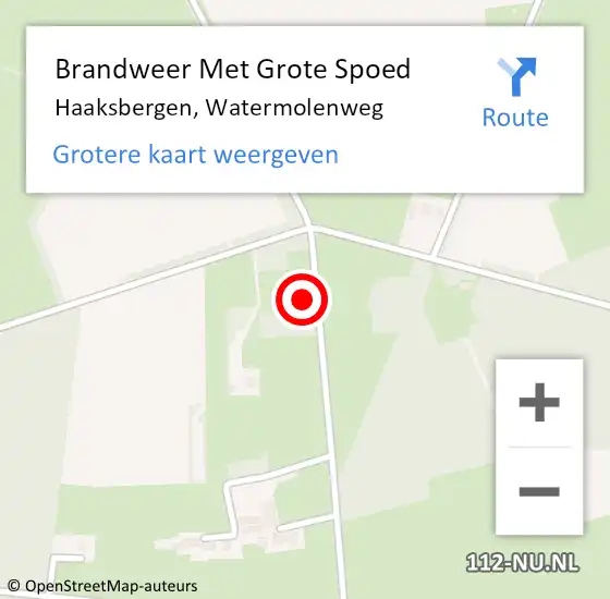 Locatie op kaart van de 112 melding: Brandweer Met Grote Spoed Naar Haaksbergen, Watermolenweg op 20 april 2016 14:21