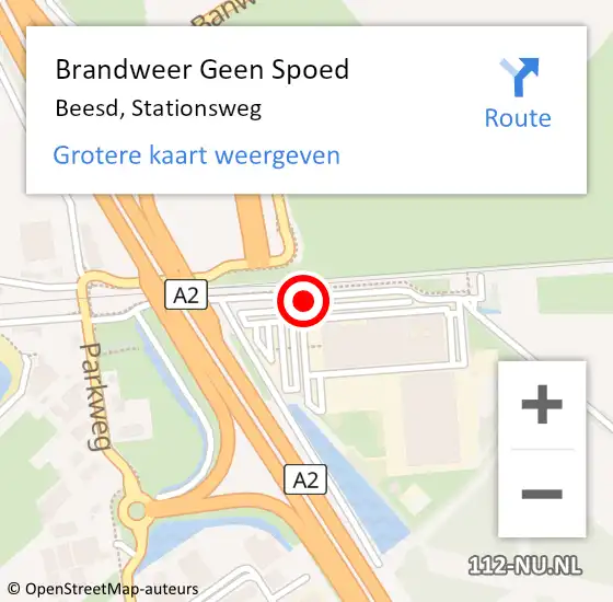 Locatie op kaart van de 112 melding: Brandweer Geen Spoed Naar Beesd, Stationsweg op 20 april 2016 16:05