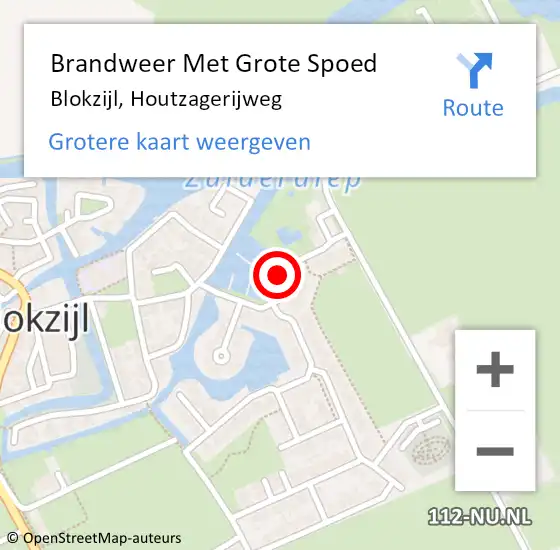 Locatie op kaart van de 112 melding: Brandweer Met Grote Spoed Naar Blokzijl, Houtzagerijweg op 20 april 2016 18:22