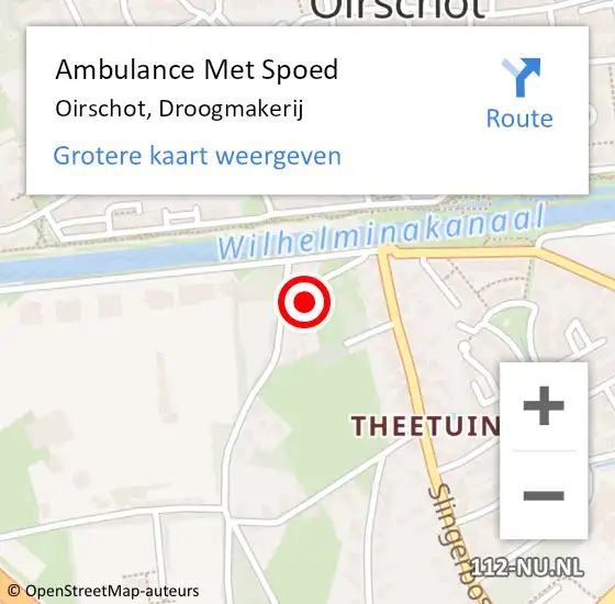 Locatie op kaart van de 112 melding: Ambulance Met Spoed Naar Oirschot, Droogmakerij op 20 april 2016 18:45