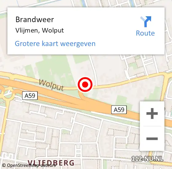 Locatie op kaart van de 112 melding: Brandweer Vlijmen, Wolput op 20 april 2016 23:02