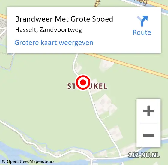 Locatie op kaart van de 112 melding: Brandweer Met Grote Spoed Naar Hasselt, Zandvoortweg op 12 december 2013 14:16