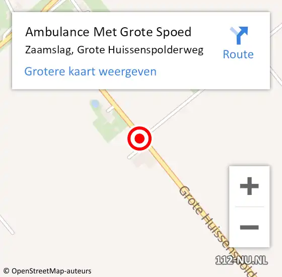 Locatie op kaart van de 112 melding: Ambulance Met Grote Spoed Naar Zaamslag, Grote Huissenspolderweg op 12 december 2013 14:23