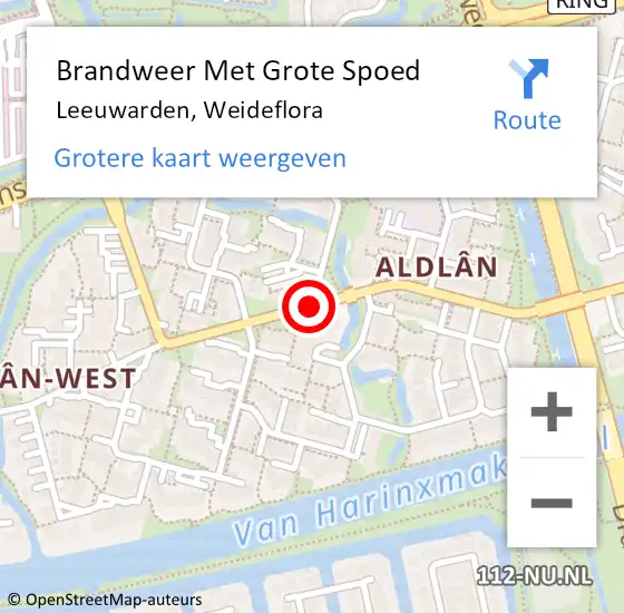 Locatie op kaart van de 112 melding: Brandweer Met Grote Spoed Naar Leeuwarden, Weideflora op 21 april 2016 08:58