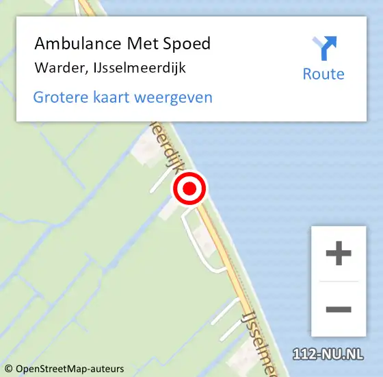 Locatie op kaart van de 112 melding: Ambulance Met Spoed Naar Warder, IJsselmeerdijk op 21 april 2016 12:22