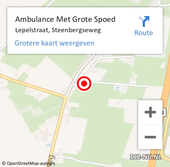 Locatie op kaart van de 112 melding: Ambulance Met Grote Spoed Naar Lepelstraat, Steenbergseweg op 21 april 2016 13:17