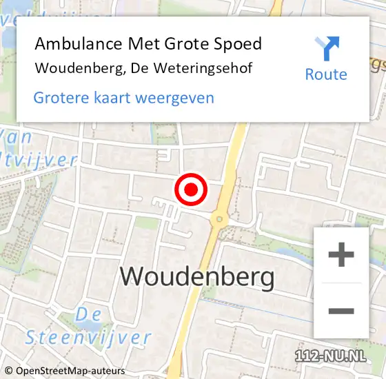 Locatie op kaart van de 112 melding: Ambulance Met Grote Spoed Naar Woudenberg, De Weteringsehof op 21 april 2016 13:23