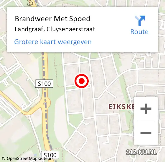 Locatie op kaart van de 112 melding: Brandweer Met Spoed Naar Landgraaf, Cluysenaerstraat op 21 april 2016 14:16