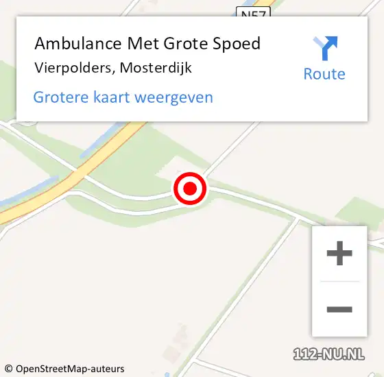 Locatie op kaart van de 112 melding: Ambulance Met Grote Spoed Naar Vierpolders, Mosterdijk op 21 april 2016 14:40
