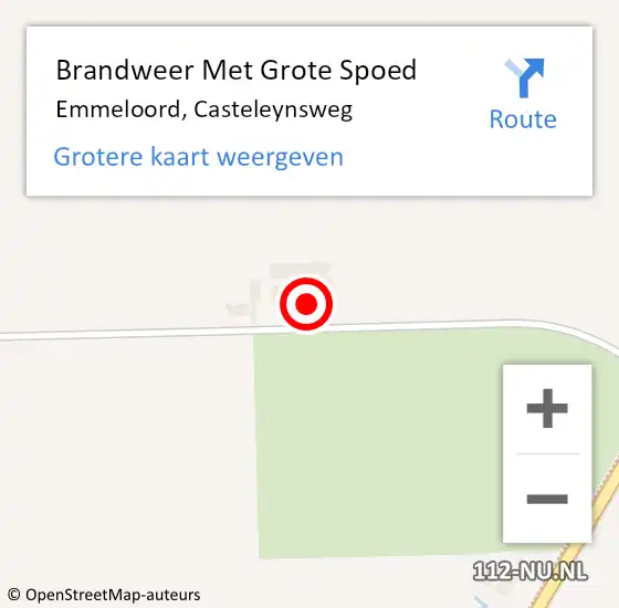 Locatie op kaart van de 112 melding: Brandweer Met Grote Spoed Naar Emmeloord, Casteleynsweg op 21 april 2016 16:36