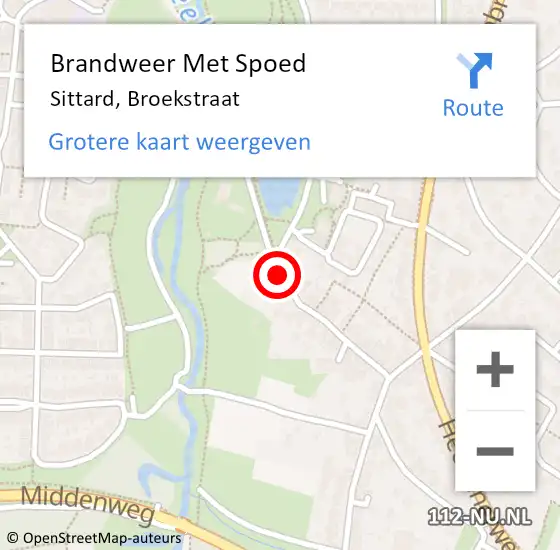 Locatie op kaart van de 112 melding: Brandweer Met Spoed Naar Sittard, Broekstraat op 21 april 2016 17:27