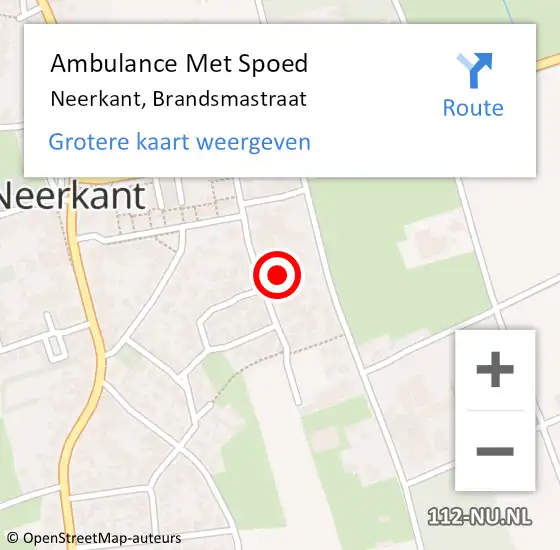 Locatie op kaart van de 112 melding: Ambulance Met Spoed Naar Neerkant, Brandsmastraat op 21 april 2016 17:41