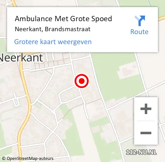 Locatie op kaart van de 112 melding: Ambulance Met Grote Spoed Naar Neerkant, Brandsmastraat op 21 april 2016 17:44