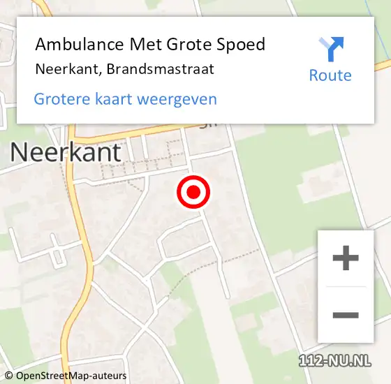 Locatie op kaart van de 112 melding: Ambulance Met Grote Spoed Naar Neerkant, Brandsmastraat op 21 april 2016 17:45