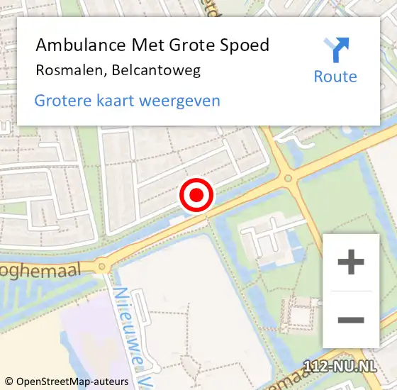 Locatie op kaart van de 112 melding: Ambulance Met Grote Spoed Naar Rosmalen, Belcantoweg op 21 april 2016 18:13