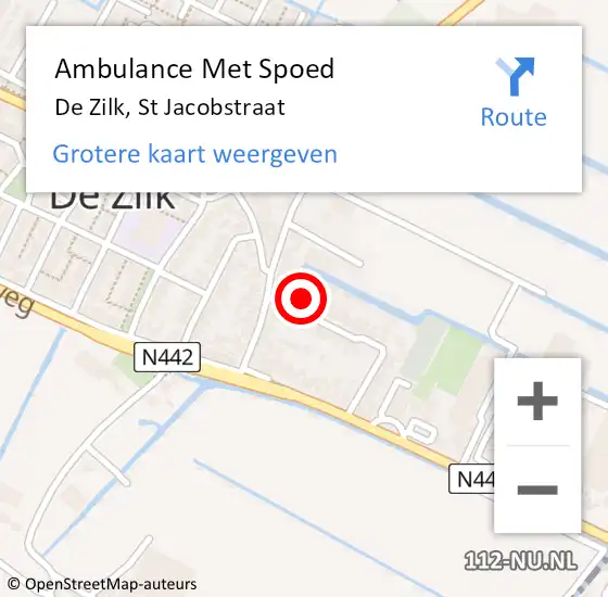 Locatie op kaart van de 112 melding: Ambulance Met Spoed Naar De Zilk, St Jacobstraat op 21 april 2016 19:31
