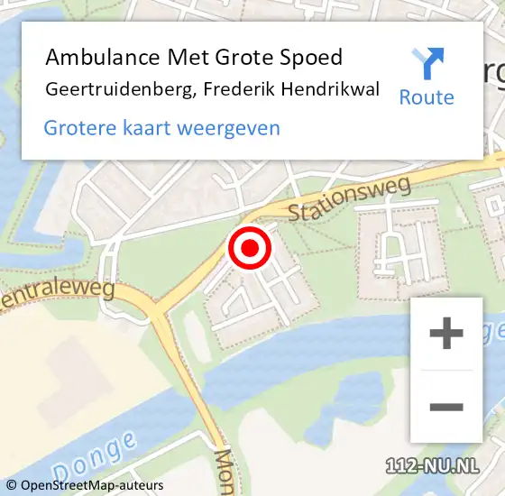 Locatie op kaart van de 112 melding: Ambulance Met Grote Spoed Naar Geertruidenberg, Frederik Hendrikwal op 21 april 2016 19:48