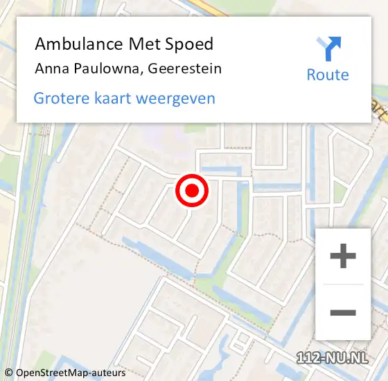 Locatie op kaart van de 112 melding: Ambulance Met Spoed Naar Anna Paulowna, Geerestein op 21 april 2016 21:10