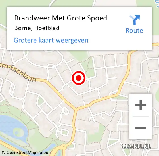 Locatie op kaart van de 112 melding: Brandweer Met Grote Spoed Naar Borne, Hoefblad op 21 april 2016 21:22