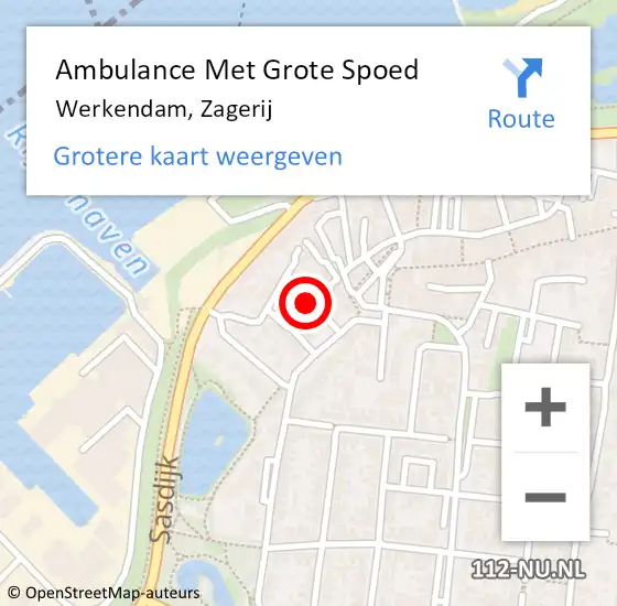 Locatie op kaart van de 112 melding: Ambulance Met Grote Spoed Naar Werkendam, Zagerij op 21 april 2016 21:46