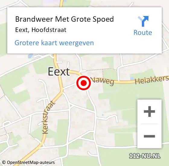 Locatie op kaart van de 112 melding: Brandweer Met Grote Spoed Naar Eext, Hoofdstraat op 21 april 2016 22:27