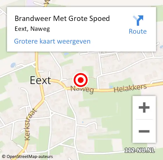 Locatie op kaart van de 112 melding: Brandweer Met Grote Spoed Naar Eext, Naweg op 21 april 2016 22:31