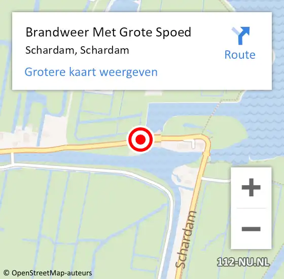 Locatie op kaart van de 112 melding: Brandweer Met Grote Spoed Naar Schardam, Schardam op 22 april 2016 03:44
