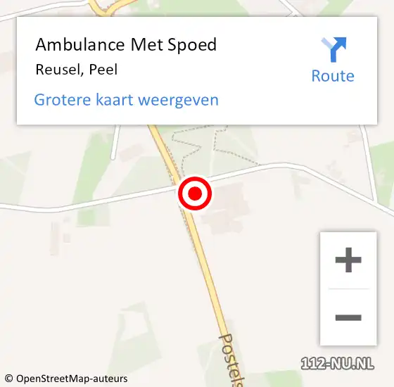 Locatie op kaart van de 112 melding: Ambulance Met Spoed Naar Reusel, Peel op 22 april 2016 06:59