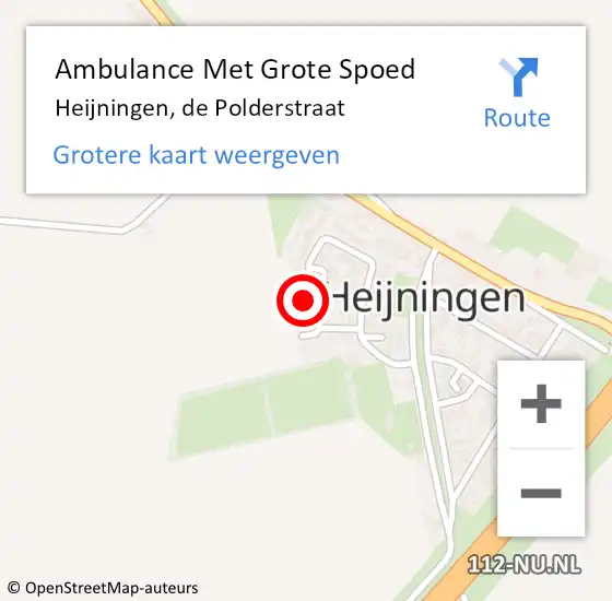 Locatie op kaart van de 112 melding: Ambulance Met Grote Spoed Naar Heijningen, de Polderstraat op 22 april 2016 08:39