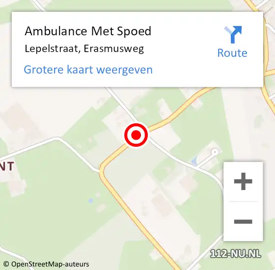 Locatie op kaart van de 112 melding: Ambulance Met Spoed Naar Lepelstraat, Erasmusweg op 22 april 2016 09:14