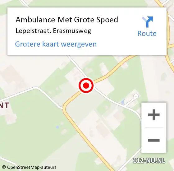 Locatie op kaart van de 112 melding: Ambulance Met Grote Spoed Naar Lepelstraat, Erasmusweg op 22 april 2016 09:29