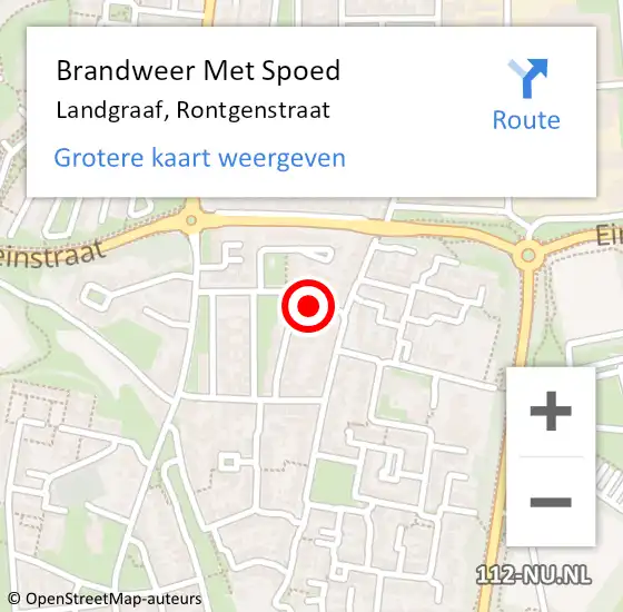 Locatie op kaart van de 112 melding: Brandweer Met Spoed Naar Landgraaf, Rontgenstraat op 22 april 2016 09:35