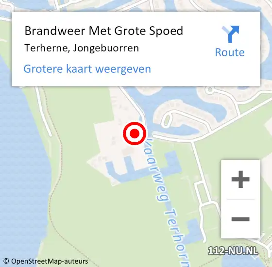 Locatie op kaart van de 112 melding: Brandweer Met Grote Spoed Naar Terherne, Jongebuorren op 22 april 2016 09:46