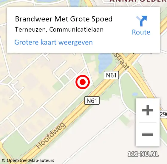 Locatie op kaart van de 112 melding: Brandweer Met Grote Spoed Naar Terneuzen, Communicatielaan op 22 april 2016 10:58