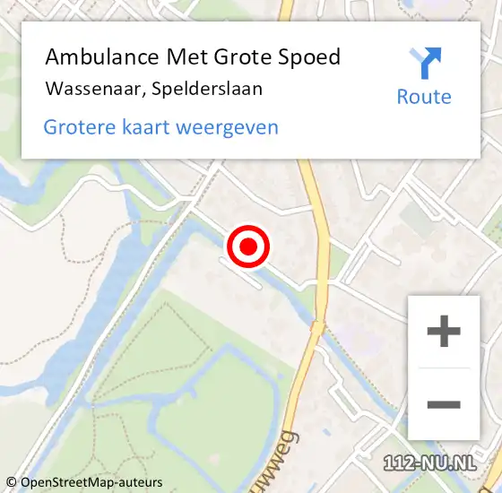 Locatie op kaart van de 112 melding: Ambulance Met Grote Spoed Naar Wassenaar, Spelderslaan op 22 april 2016 11:59