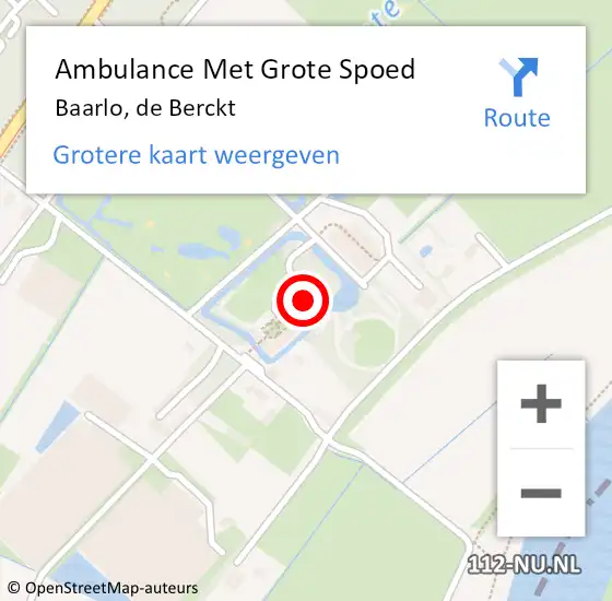 Locatie op kaart van de 112 melding: Ambulance Met Grote Spoed Naar Baarlo, de Berckt op 22 april 2016 15:12