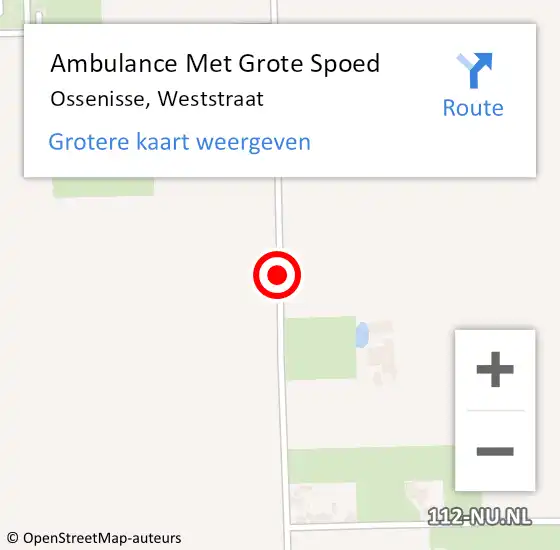 Locatie op kaart van de 112 melding: Ambulance Met Grote Spoed Naar Ossenisse, Weststraat op 22 april 2016 16:00