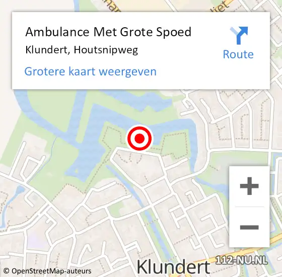 Locatie op kaart van de 112 melding: Ambulance Met Grote Spoed Naar Klundert, Houtsnipweg op 22 april 2016 16:30