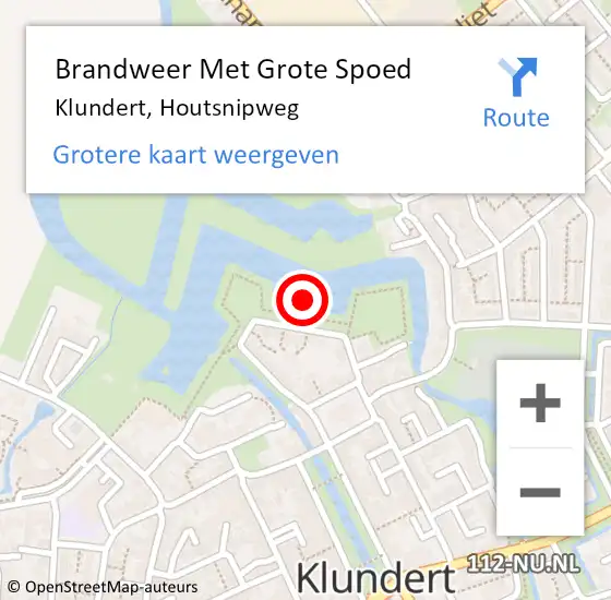 Locatie op kaart van de 112 melding: Brandweer Met Grote Spoed Naar Klundert, Houtsnipweg op 22 april 2016 16:32