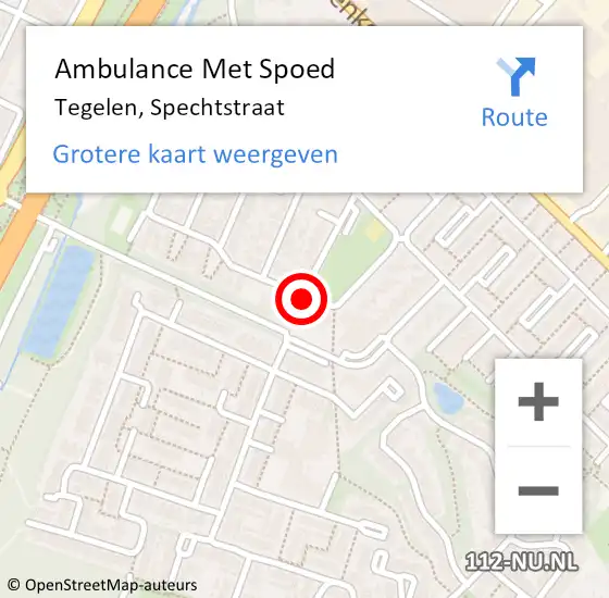 Locatie op kaart van de 112 melding: Ambulance Met Spoed Naar Tegelen, Spechtstraat op 12 december 2013 17:21