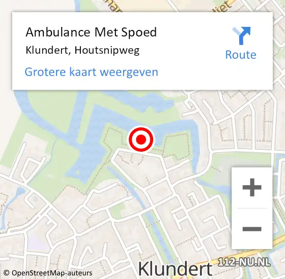 Locatie op kaart van de 112 melding: Ambulance Met Spoed Naar Klundert, Houtsnipweg op 22 april 2016 16:55