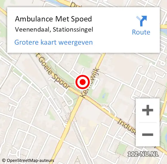 Locatie op kaart van de 112 melding: Ambulance Met Spoed Naar Veenendaal, Stationssingel op 22 april 2016 17:46